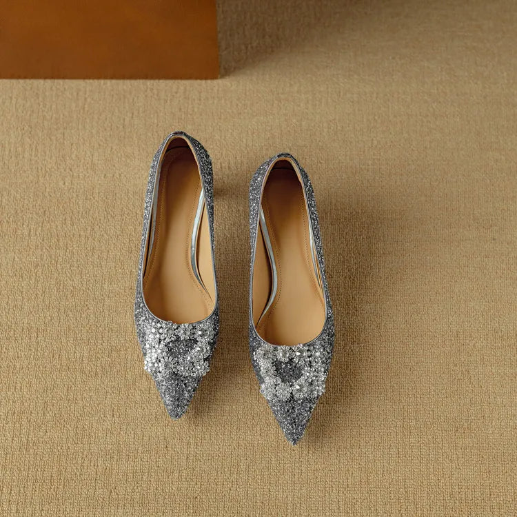 Élodie | Glitter Block Heel Pumps