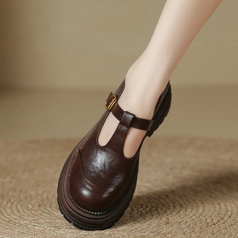 Léa | Handcrafted T-Bar Flats