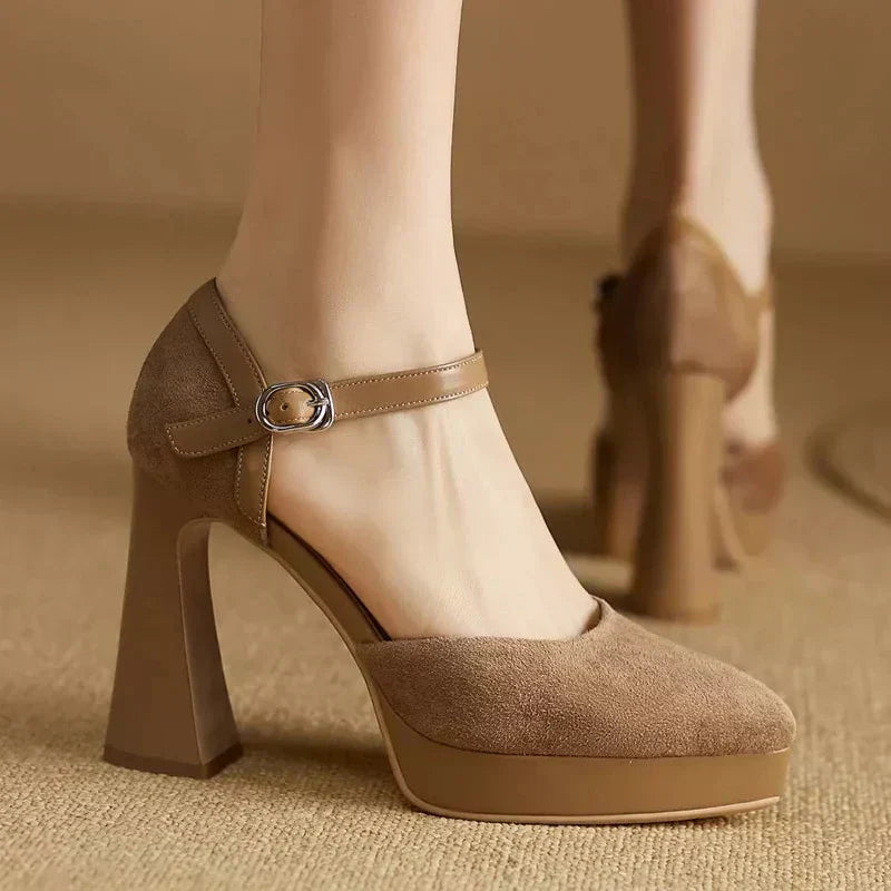 Adrienne | Block Heel Platform Pumps