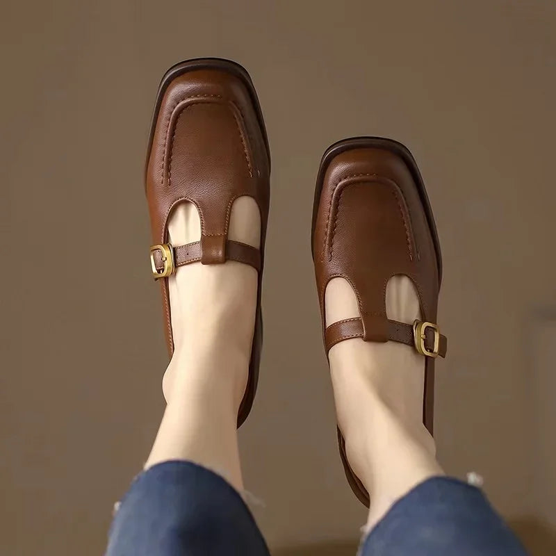 Odette | T-Strap Block Heel Shoes