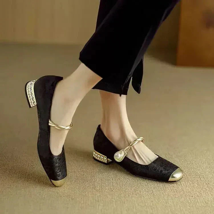 Rosalie | Pearl Strap Mary Janes
