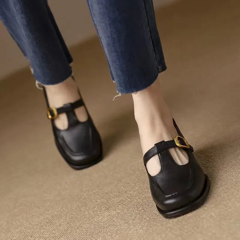 Odette | T-Strap Block Heel Shoes