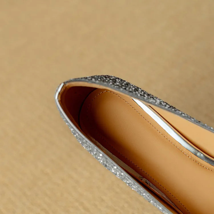 Lydie | Glitter Block Heel Pumps