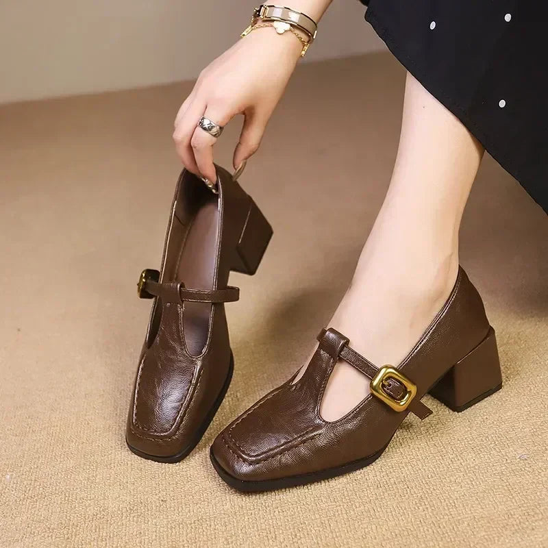 Manon | Square Toe Mary Jane Flats