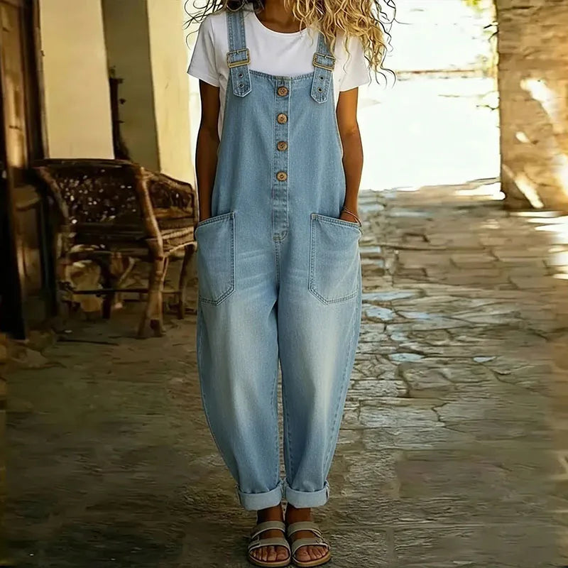 Chloé | Classic Denim-Look Cotton Overalls