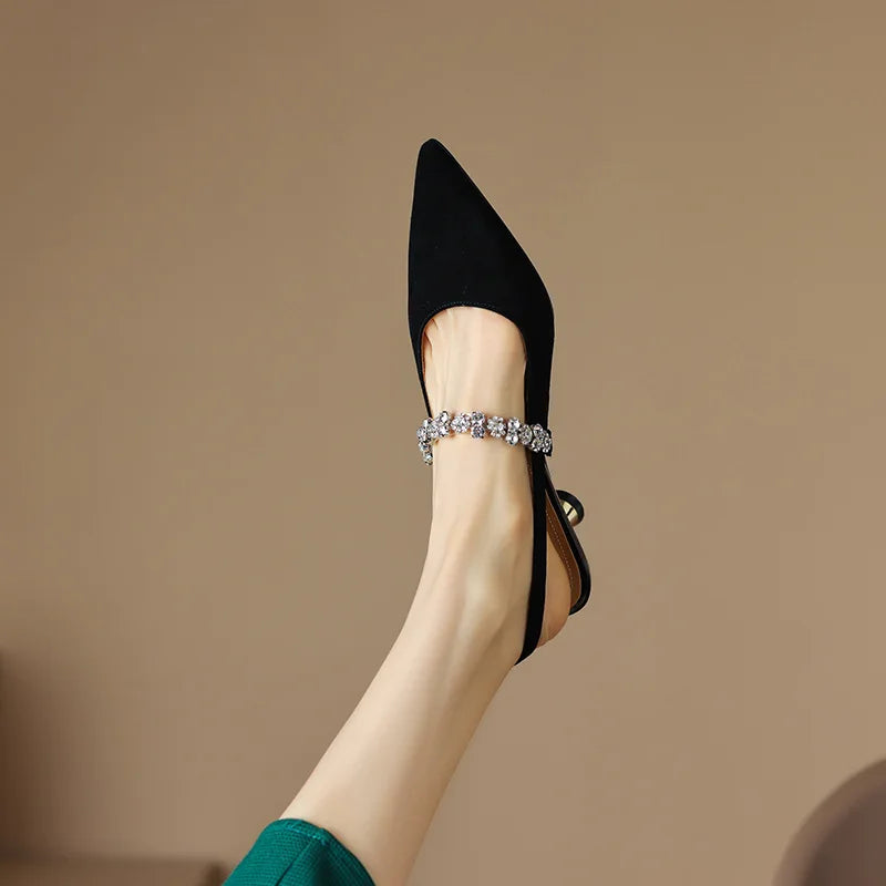 Estelle | Crystal Slingback Pumps