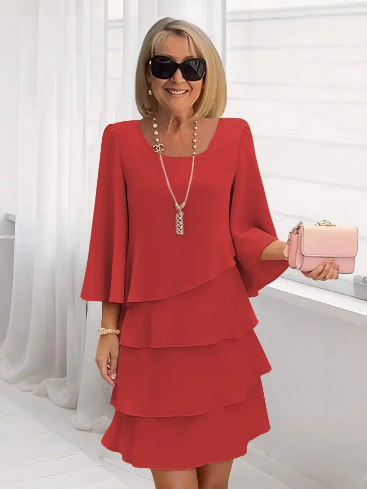 Catherine | Elegant Ruffle A-Line Dress