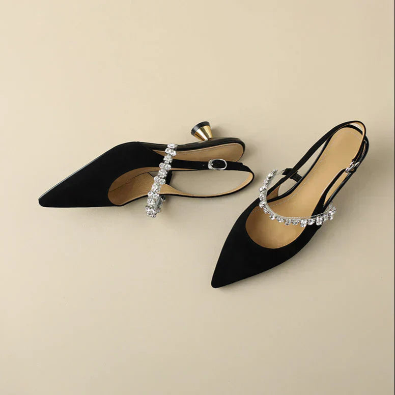 Gabrielle | Crystal Strap Slingback Pumps