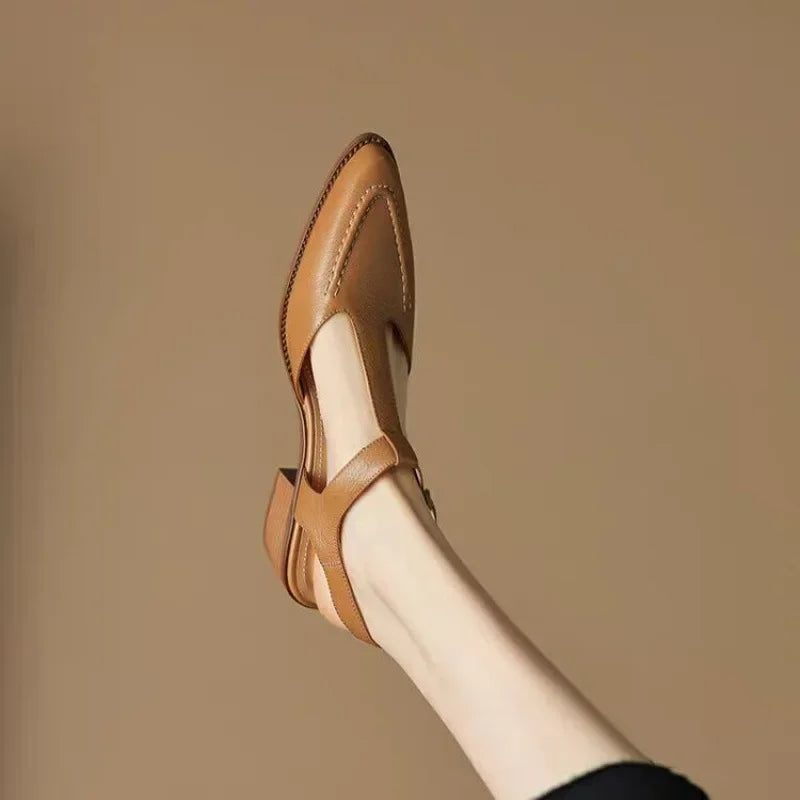 Clara | Wide Strap Buckle Flats