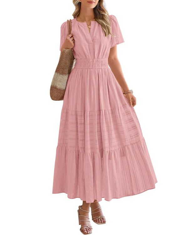 Busisiwe | Boho A-Line V-Neck Maxi Dress