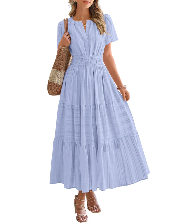 Busisiwe | Boho A-Line V-Neck Maxi Dress