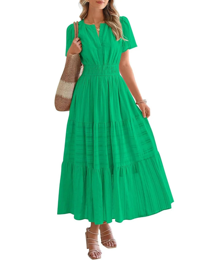 Busisiwe | Boho A-Line V-Neck Maxi Dress