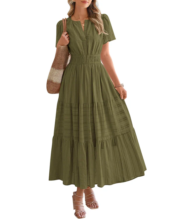 Busisiwe | Boho A-Line V-Neck Maxi Dress