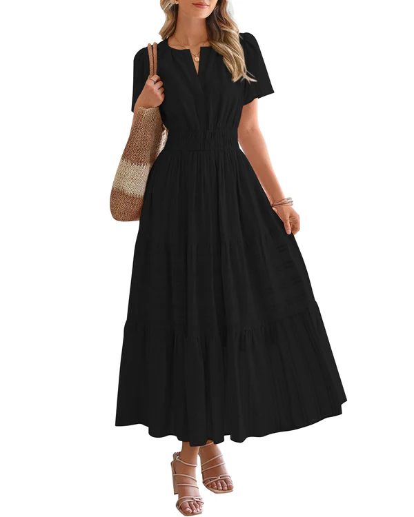 Busisiwe | Boho A-Line V-Neck Maxi Dress