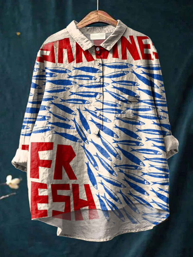 Inés | Fresh Sardines Print Shirt