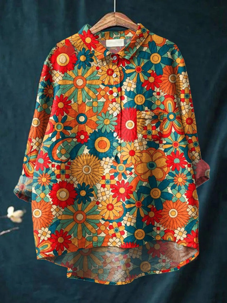 Gabrielle | Floral Embroidered Linen Shirt