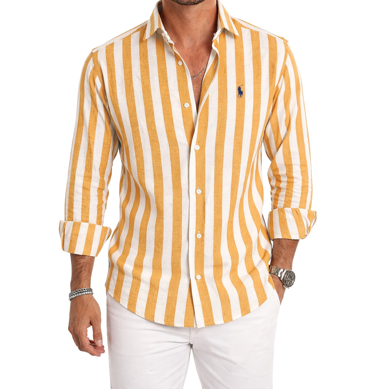 Ahaz | Striped Casual Shirt, Nine Colors