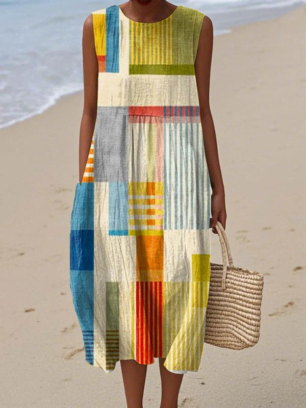 Céleste | Geometric Midi Dress