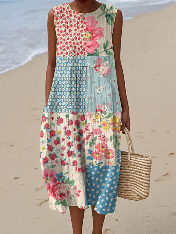 Juliette | Patchwork Midi Dress