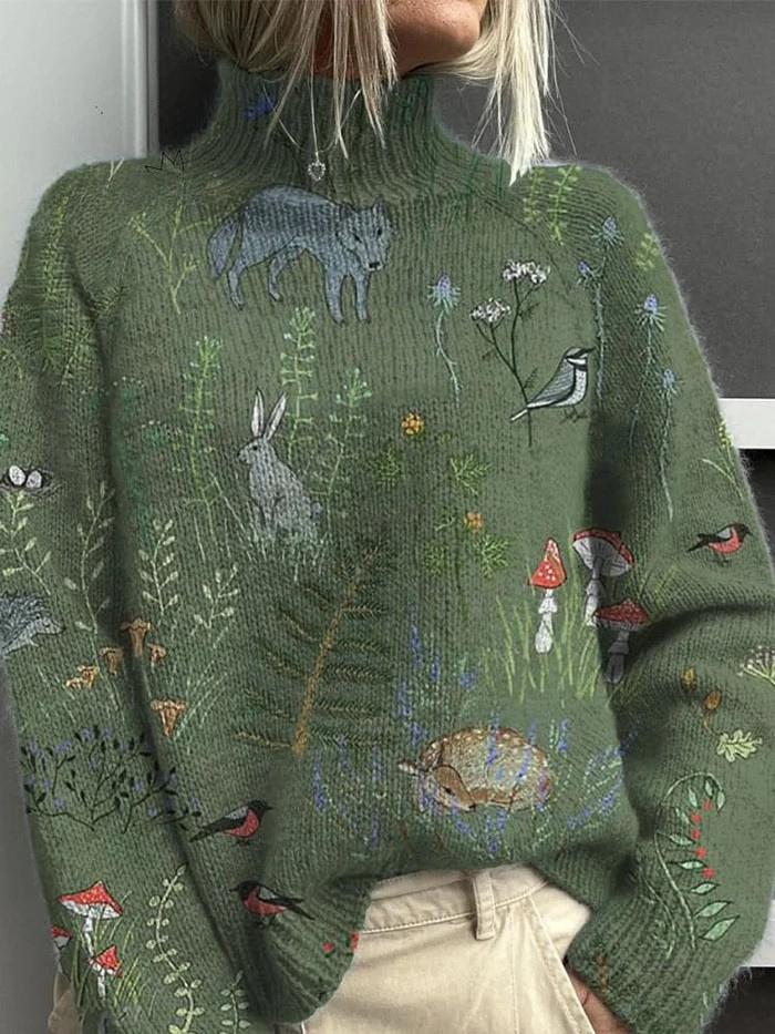 Valentina | Printed Turtleneck Sweater