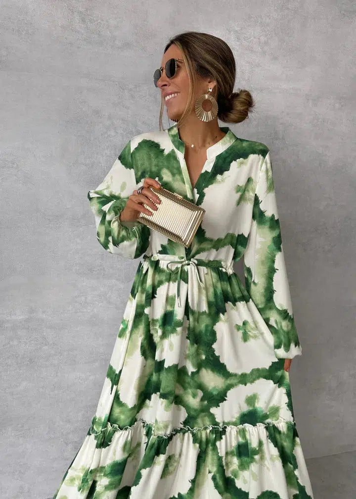 Serena | V-Neck Flowy Maxi Dress