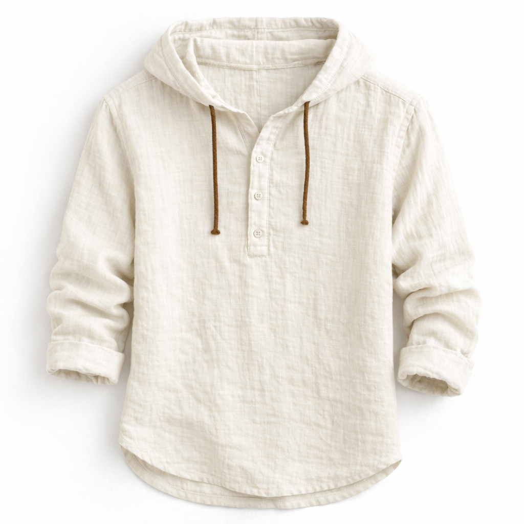 Sibakhulu | Hooded Linen Half-Button Shirt