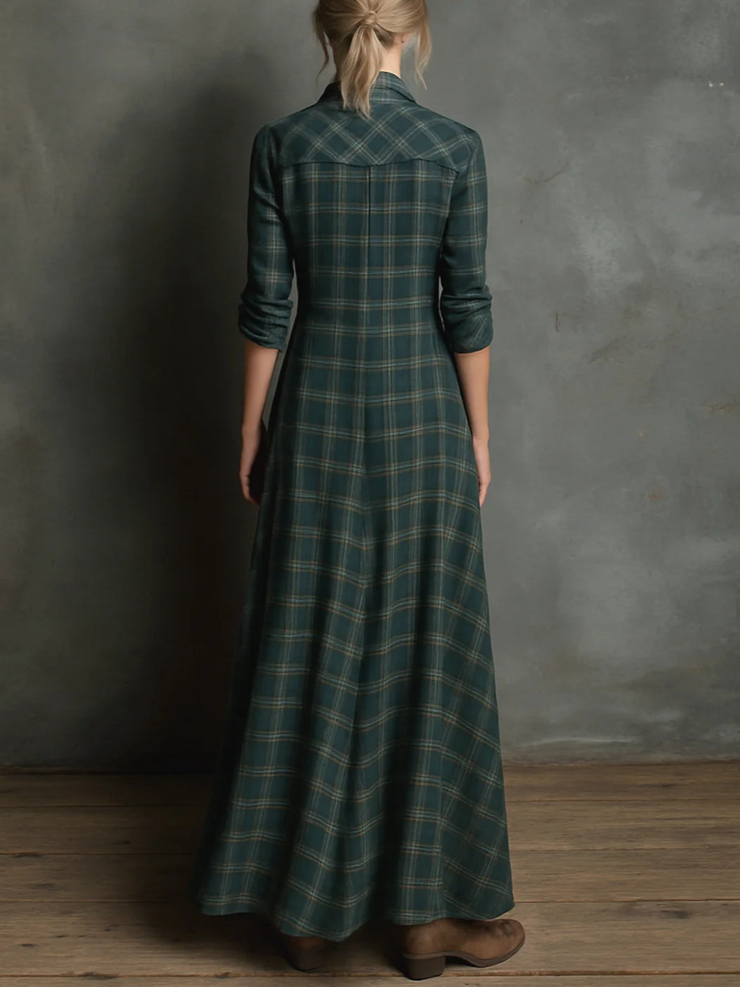 Naomi | Refined Plaid Maxi Dress