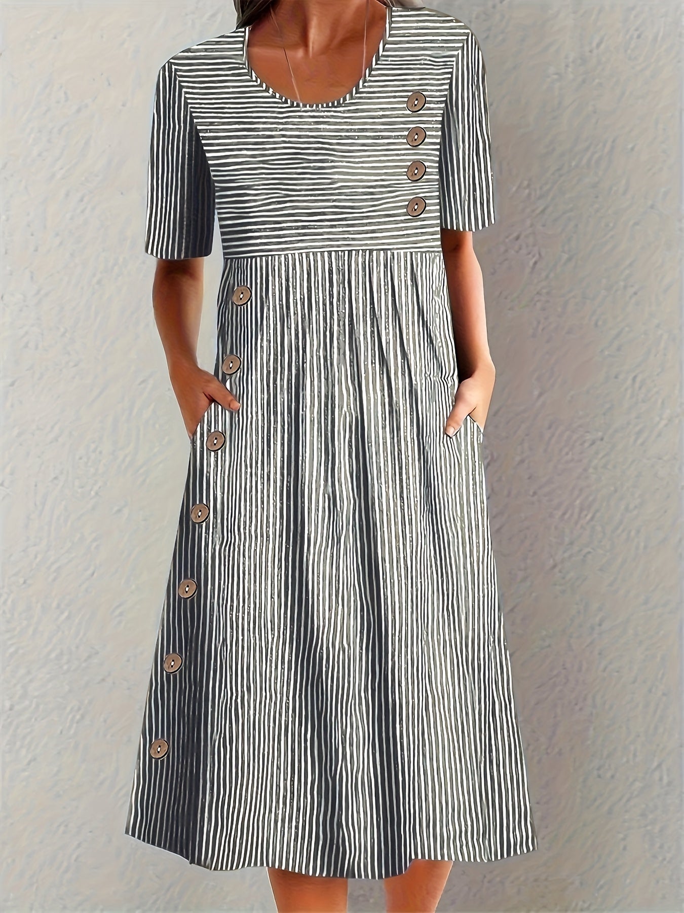 Camille | Striped Midi Dress