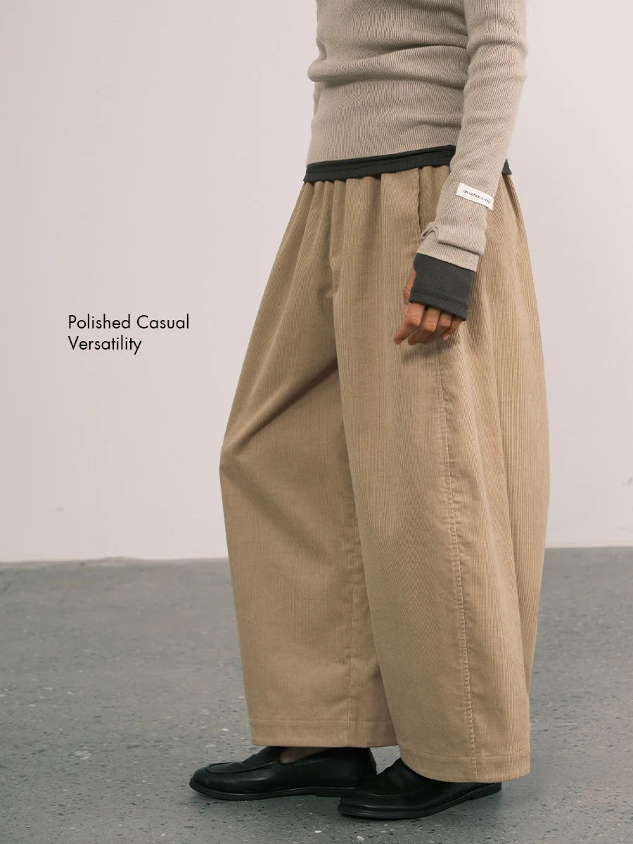Zintle | Corduroy Wide-Leg Ankle Pants