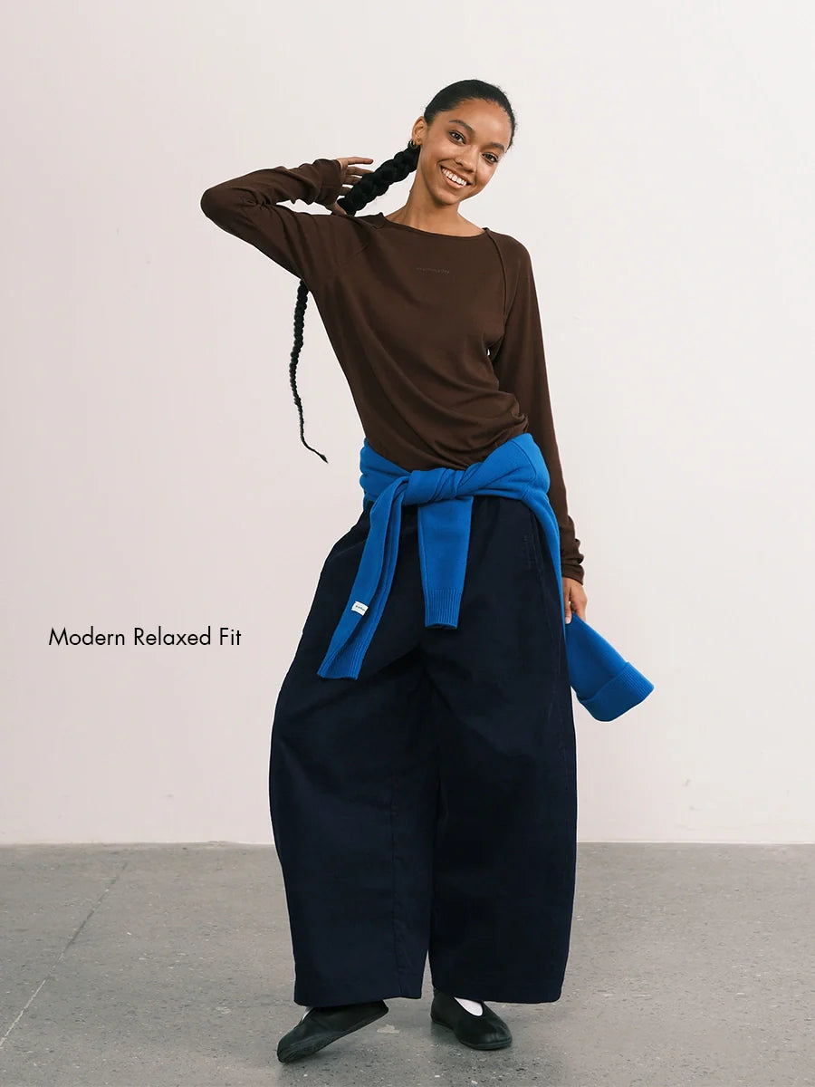 Zintle | Corduroy Wide-Leg Ankle Pants