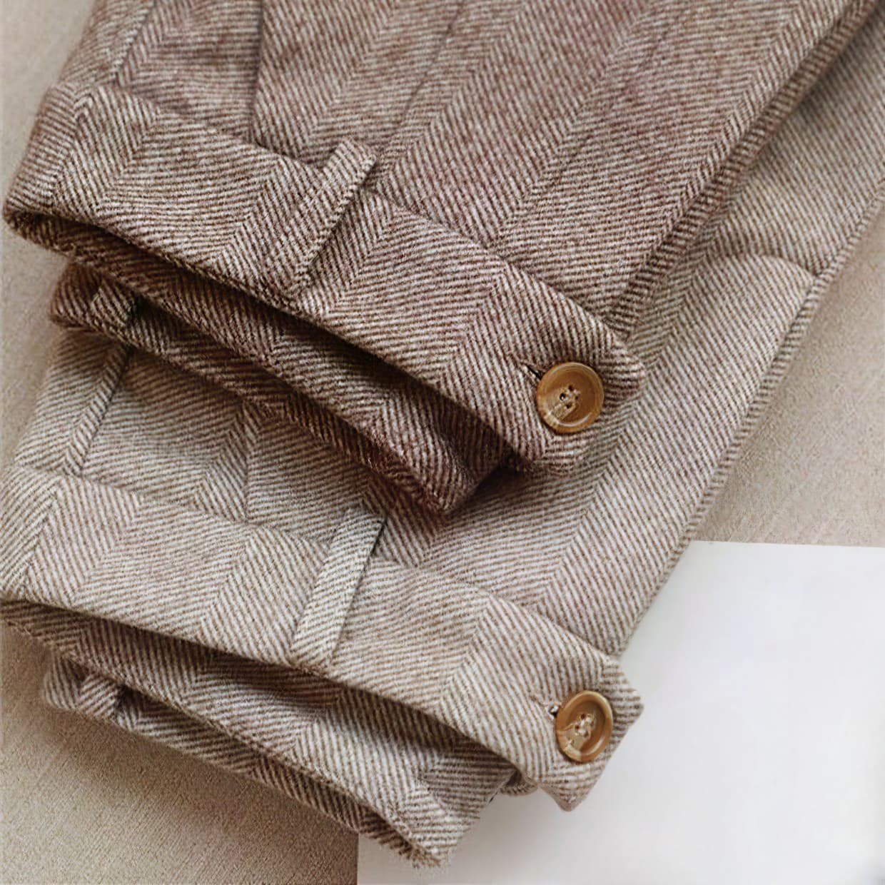 Claudia | Pleated Herringbone Pants