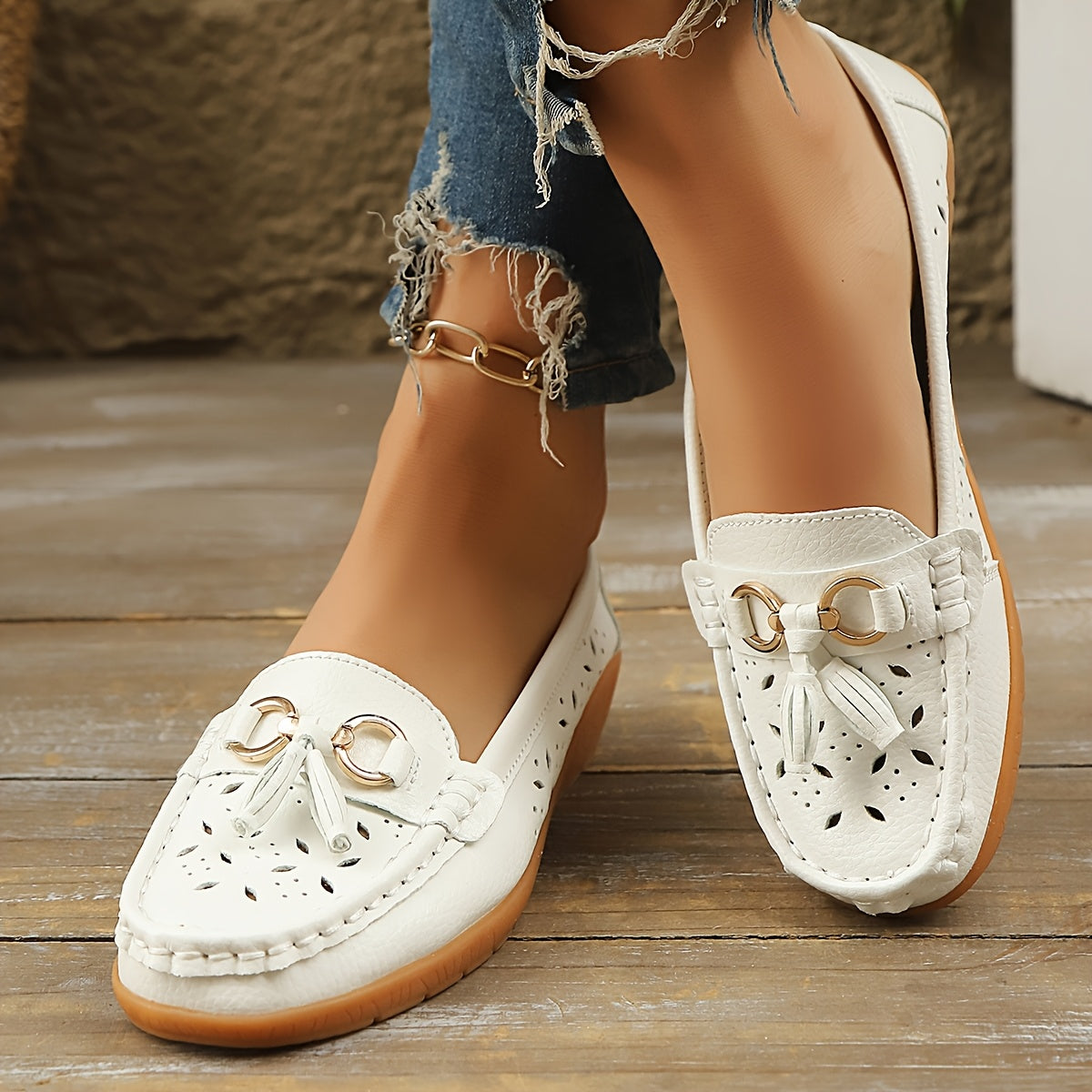 Nokuthula | Perforated Wedge Loafers