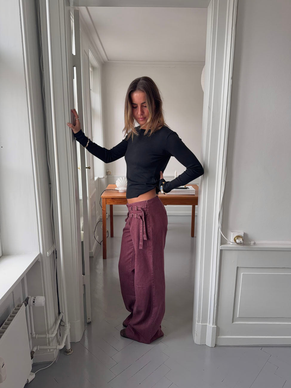 Palesa | Wide-Leg Textured Trousers