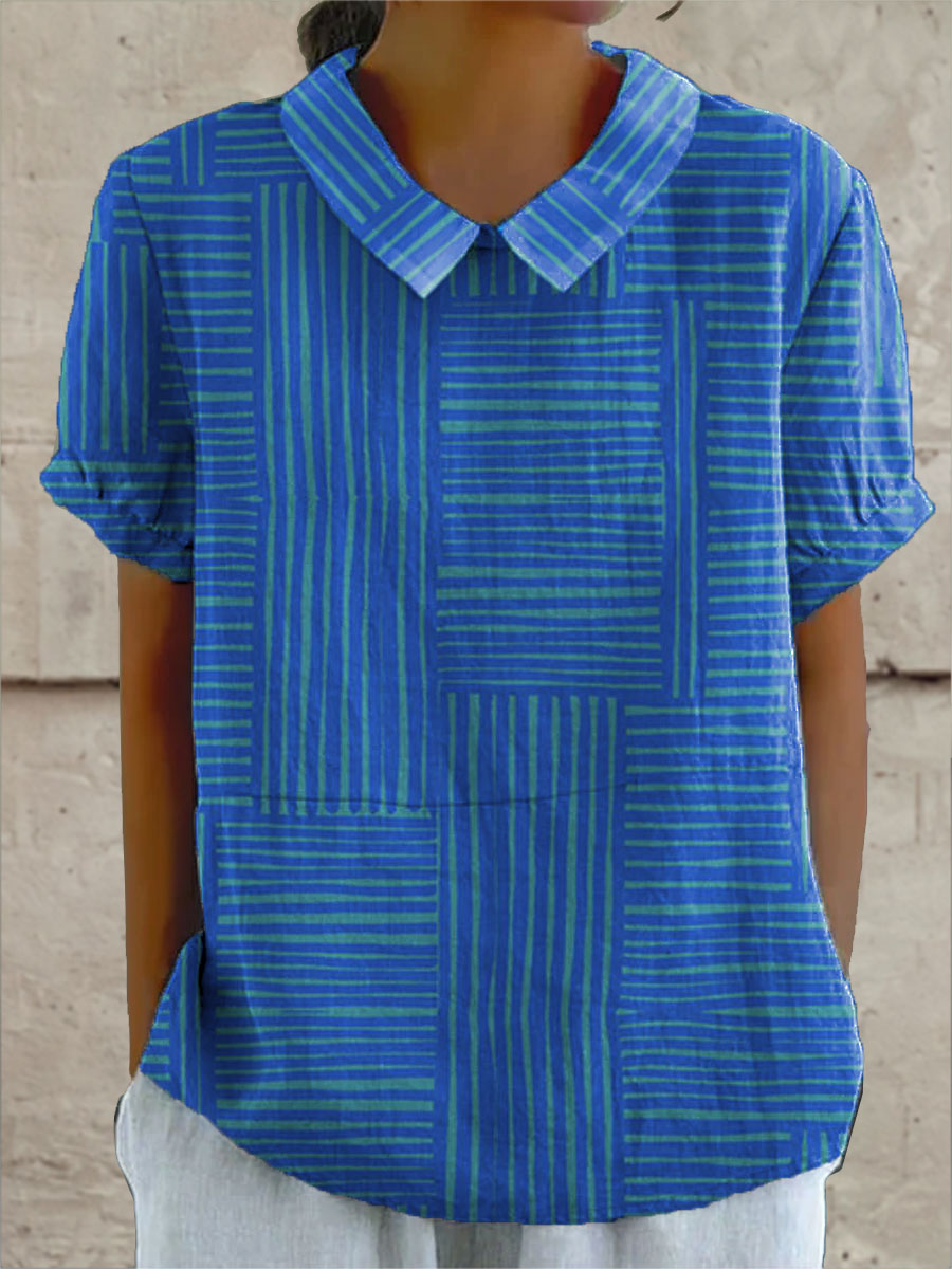 Iris | Striped Geometric Shirt