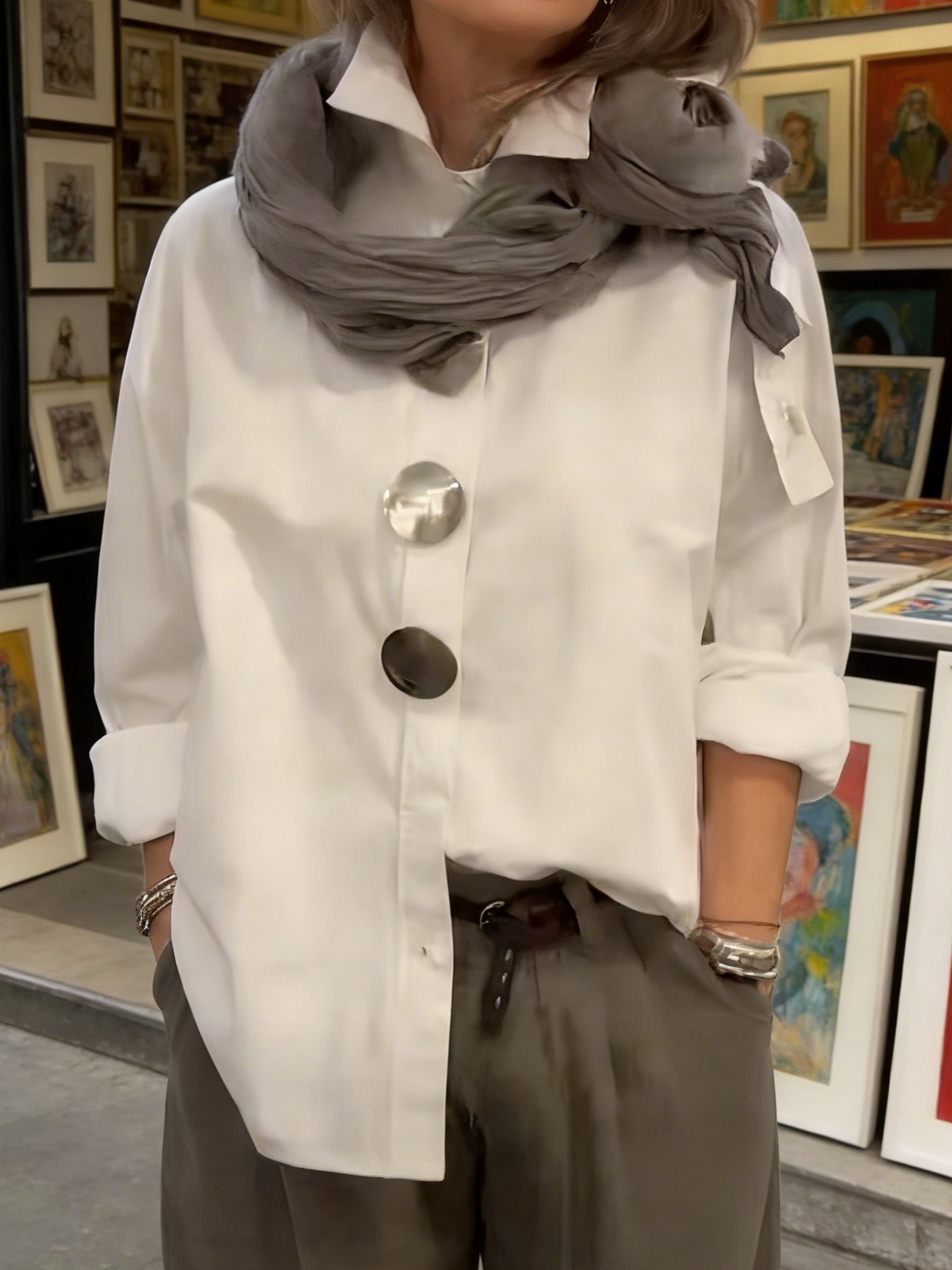 Ntombela | Statement Button Stand Collar Blouse