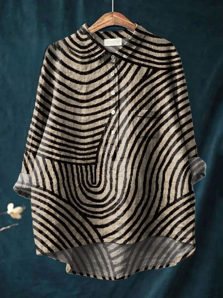 Roxanne | Abstract Stripe Shirt