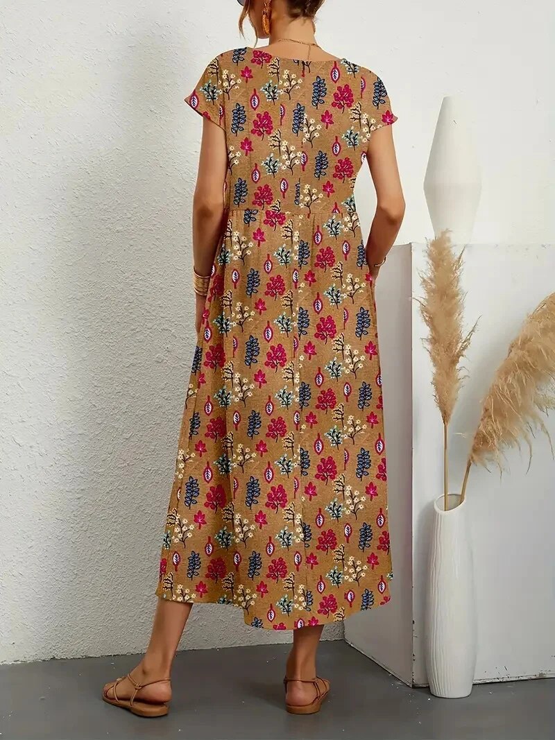 Margot | Floral Cotton Midi Dress