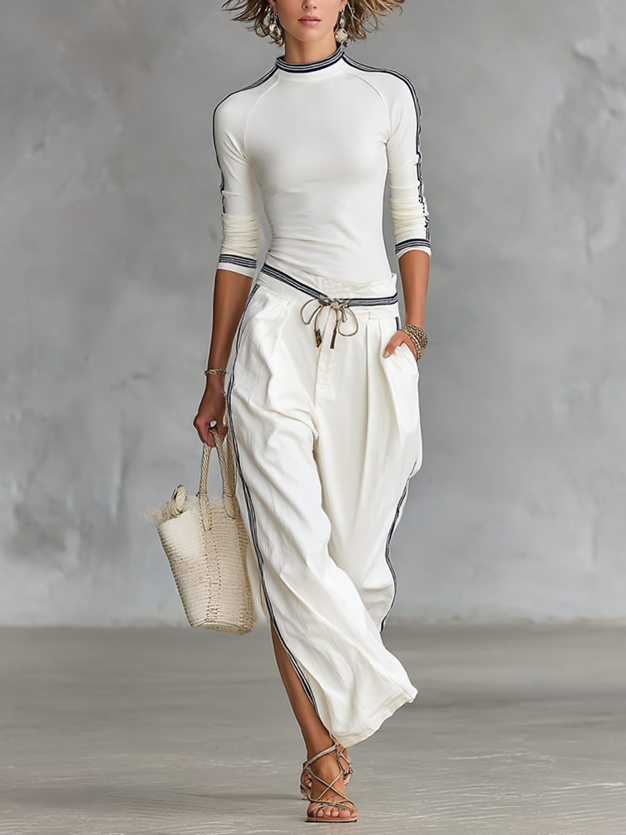 Nothando | Wide-Leg Drawstring Sport Set