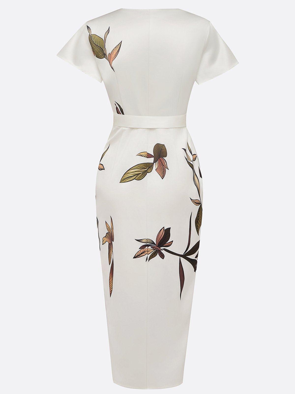 Julianne | Crossover Floral Midi Dress