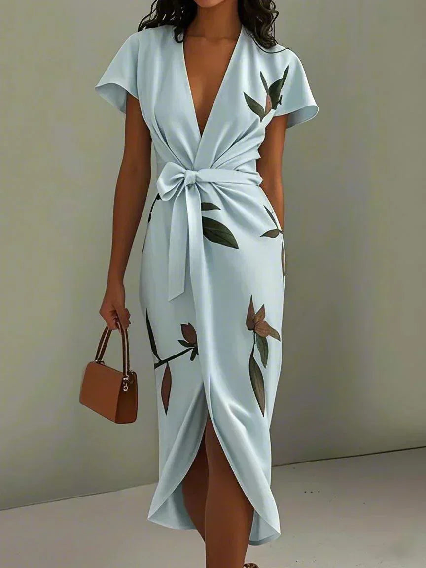 Julianne | Crossover Floral Midi Dress