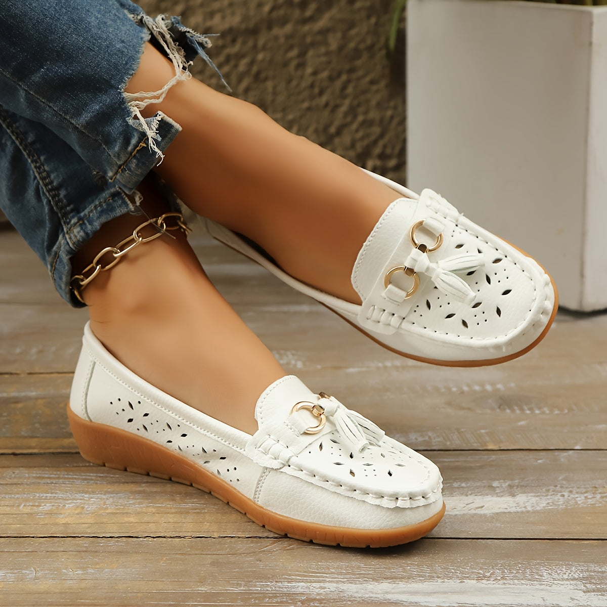 Nokuthula | Perforated Wedge Loafers