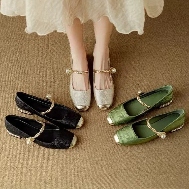 Rosalie | Pearl Strap Mary Janes