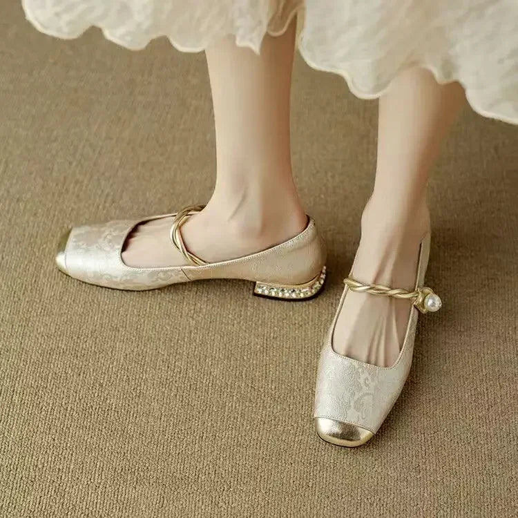Rosalie | Pearl Strap Mary Janes