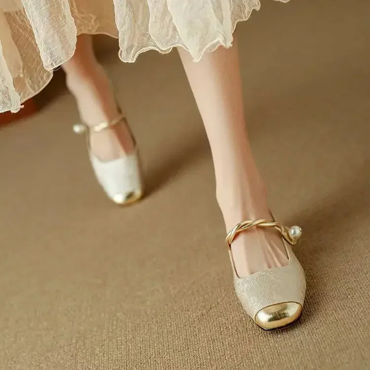 Rosalie | Pearl Strap Mary Janes