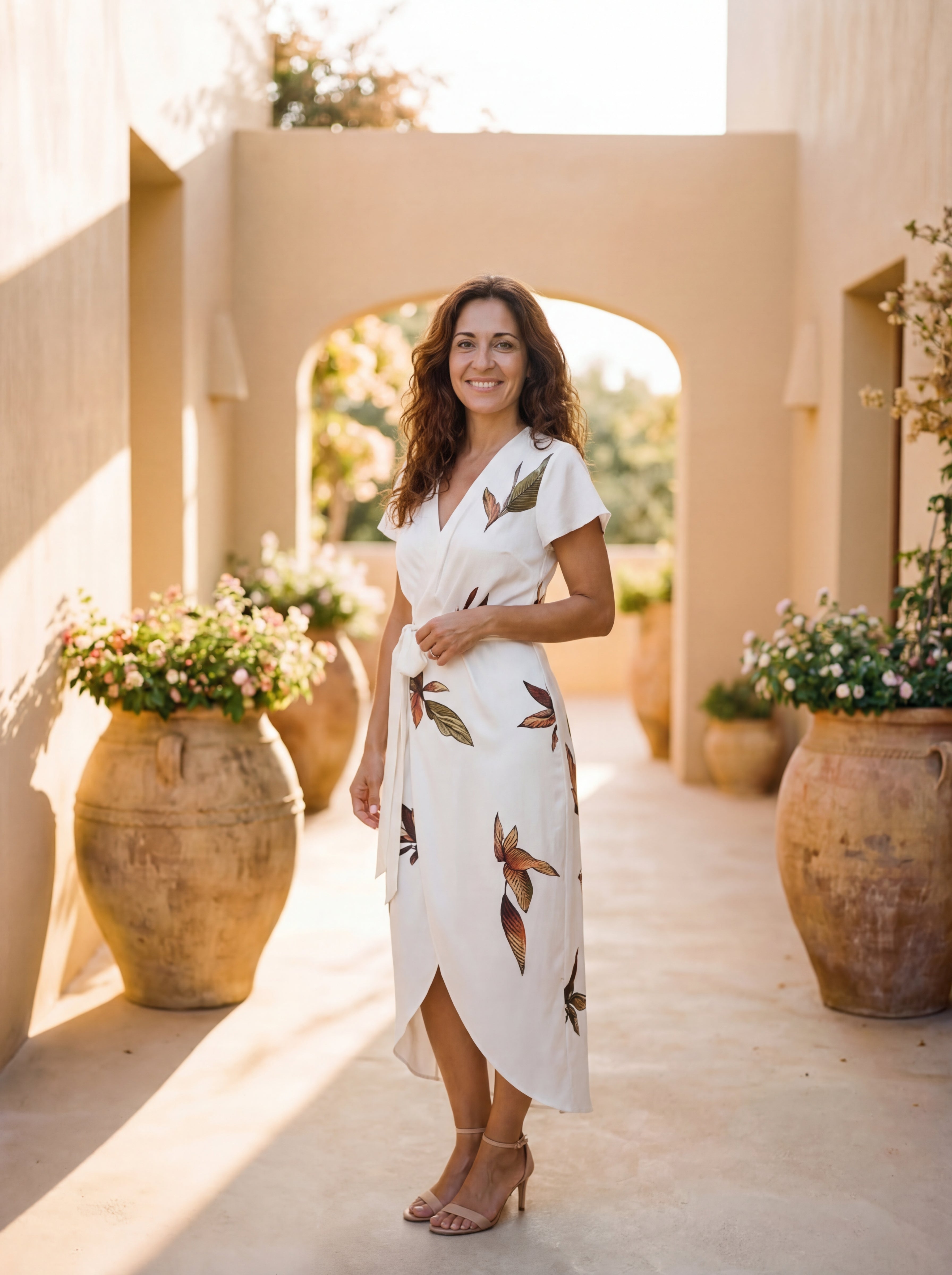 Julianne | Crossover Floral Midi Dress