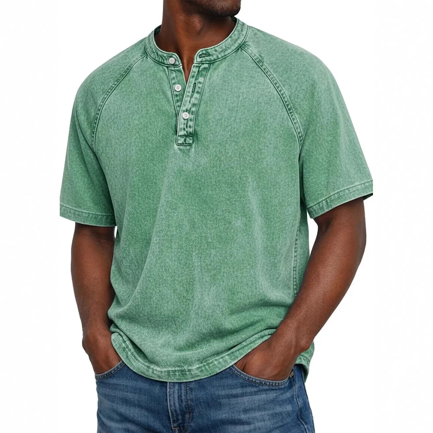 Ofentse | Vintage Denim Henley Top