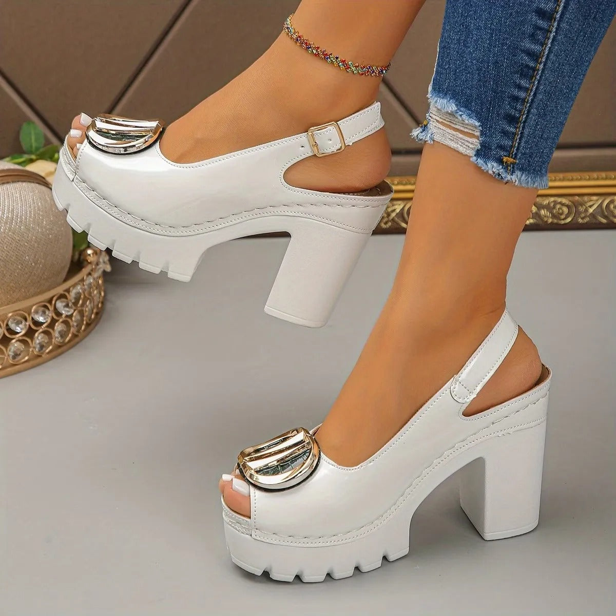 Nomhle | Buckle Platform Heel All-Day Comfort