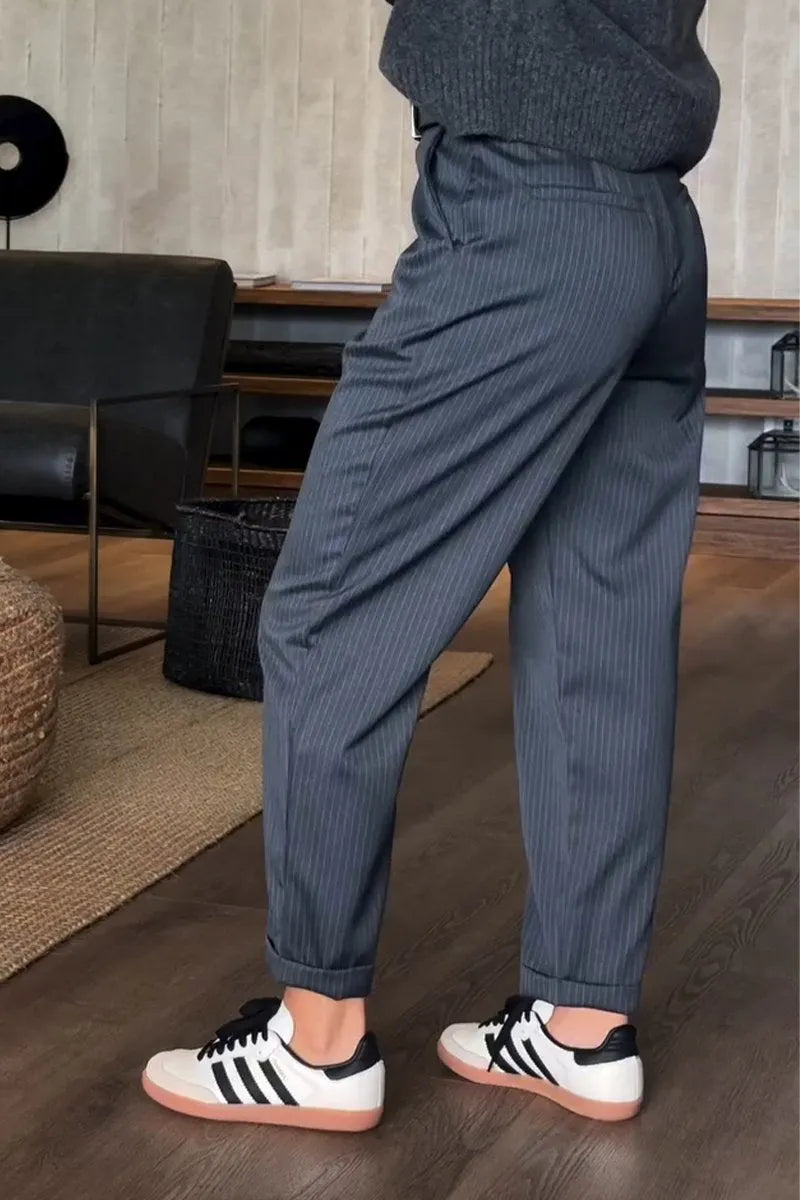 Nontobeko | Elegant Stripe High-Waist Trousers