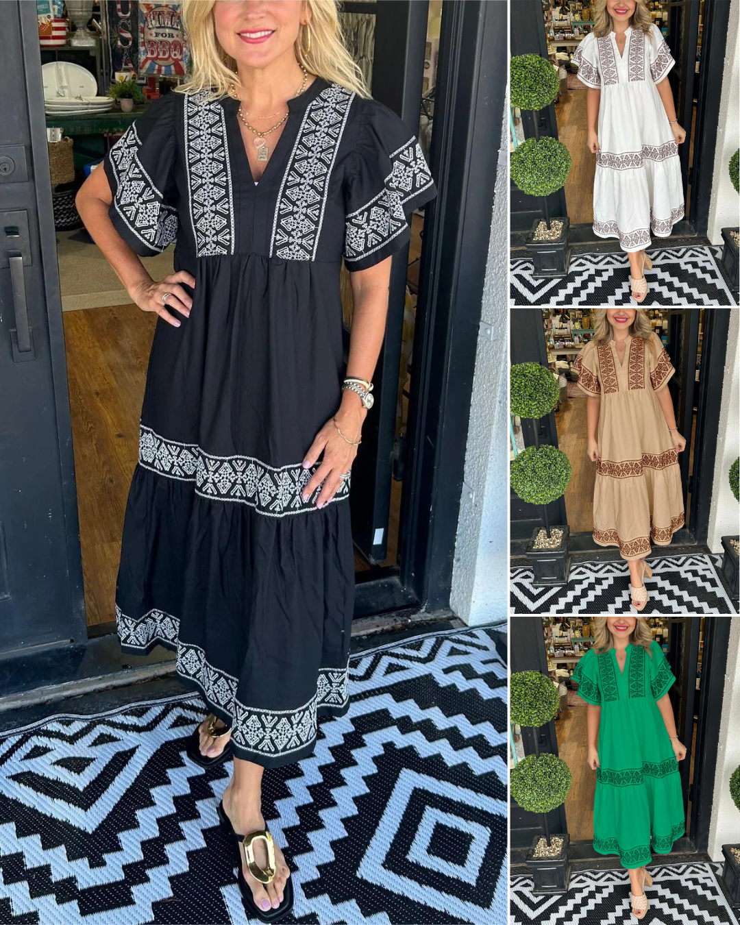 Fiona | Bohemian V-Neck Maxi Dress