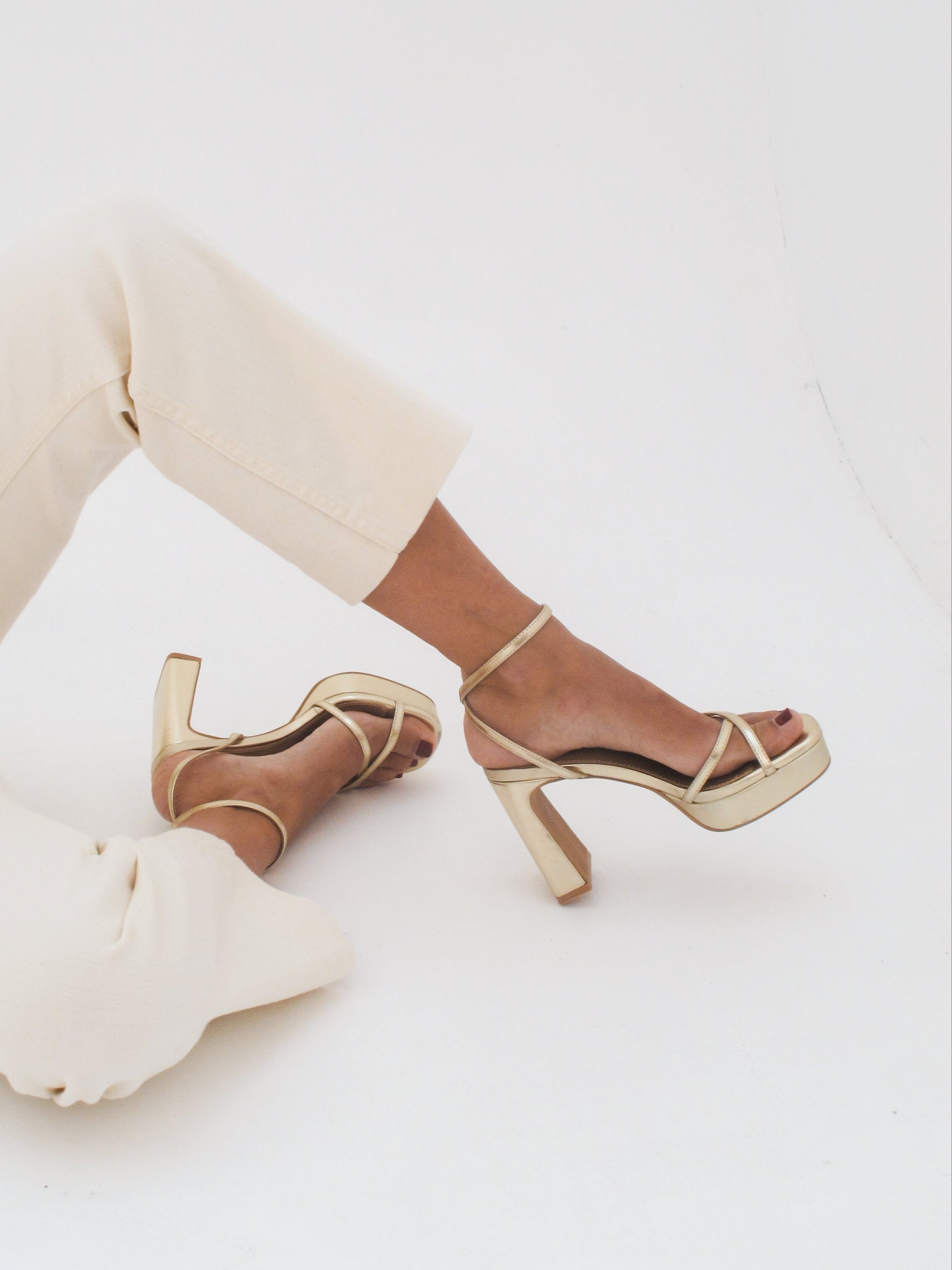 Keabetswe | Gold Platform High-Heel Sandal